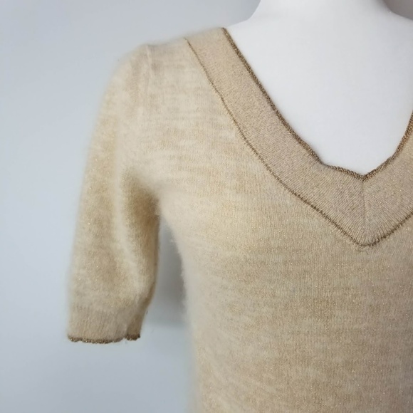 Vintage Angora Blend Cropped Sweater Gold Small - Picture 3 of 7